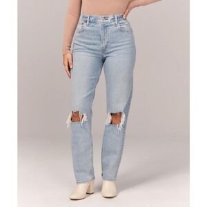 Women's Light Blue Distressed Jeans